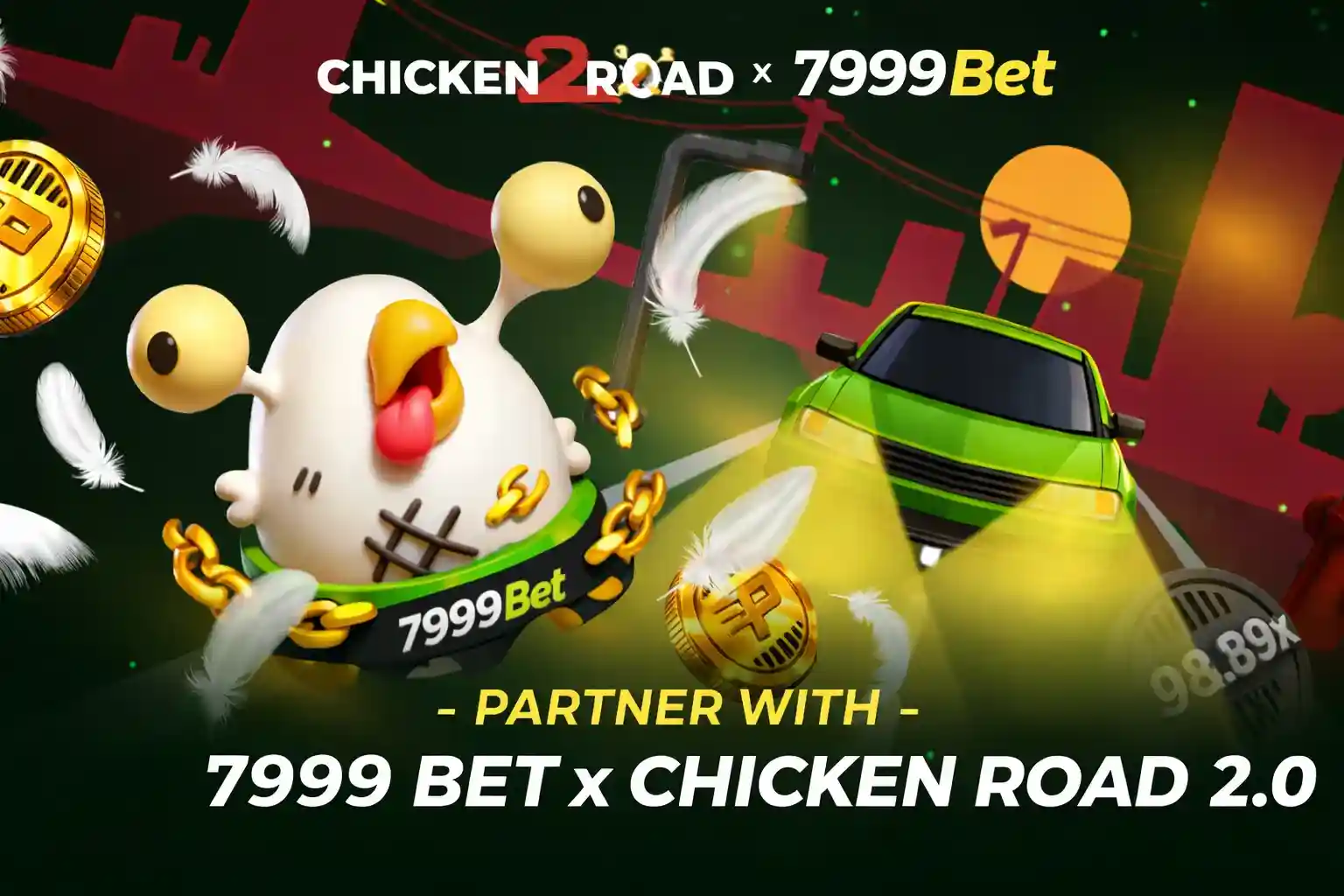 Chicken Road 2 game promotion with 7999Bet branding Bangladesh
